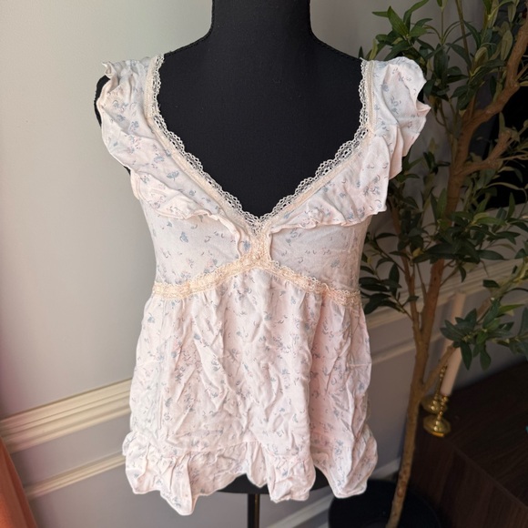 URBAN Romantics Tops - Urban Romantics Floral Ruffle Lace Trim Cottagecore Top Size S